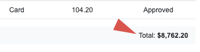 location of the total amount